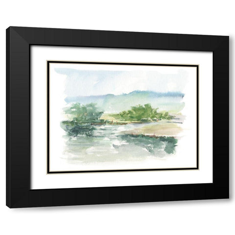 Spring Watercolor Sketch V Black Modern Wood Framed Art Print with Double Matting by Harper, Ethan