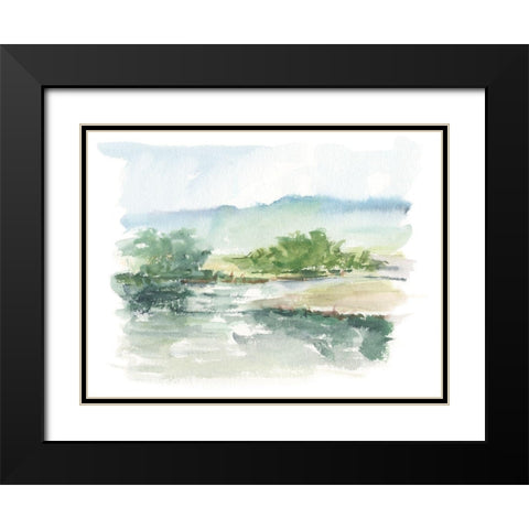 Spring Watercolor Sketch V Black Modern Wood Framed Art Print with Double Matting by Harper, Ethan