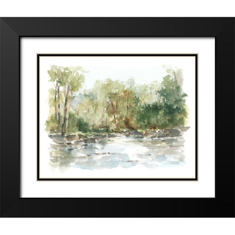 Wooded Stream II Black Modern Wood Framed Art Print with Double Matting by Harper, Ethan
