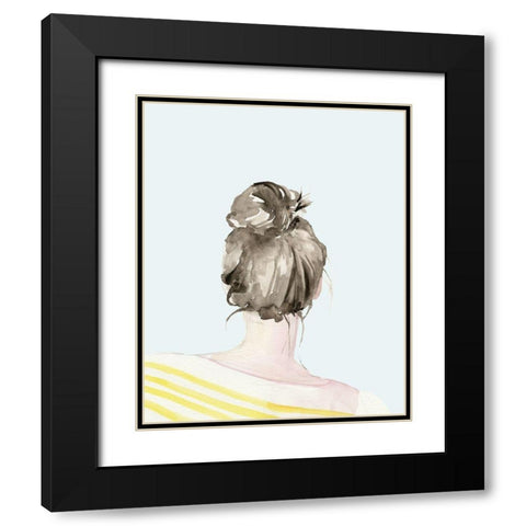 Top Knot Sailor Stripes I Black Modern Wood Framed Art Print with Double Matting by Parker, Jennifer Paxton