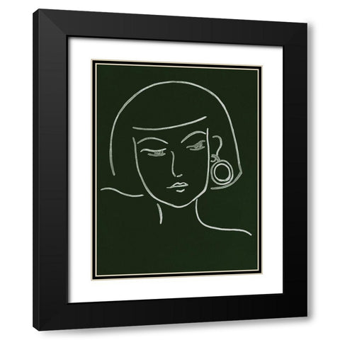 Malachite Portrait II Black Modern Wood Framed Art Print with Double Matting by Wang, Melissa