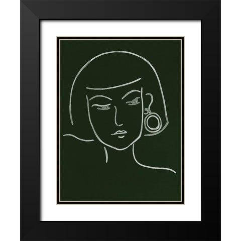 Malachite Portrait II Black Modern Wood Framed Art Print with Double Matting by Wang, Melissa