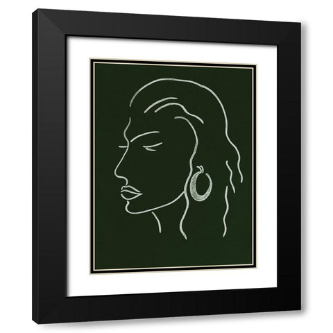 Malachite Portrait III Black Modern Wood Framed Art Print with Double Matting by Wang, Melissa