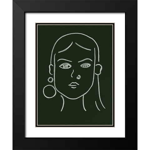 Malachite Portrait IV Black Modern Wood Framed Art Print with Double Matting by Wang, Melissa