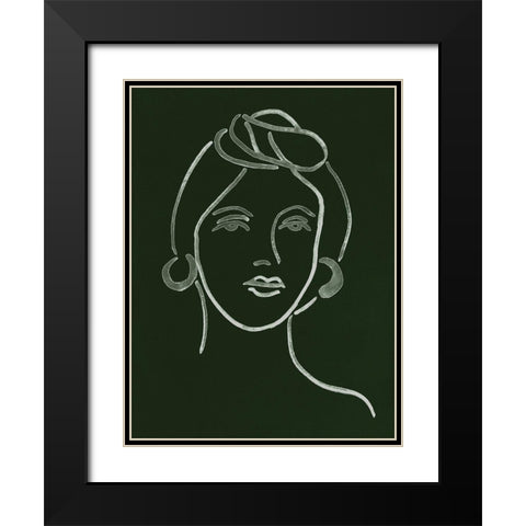 Malachite Portrait V Black Modern Wood Framed Art Print with Double Matting by Wang, Melissa