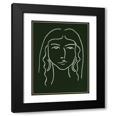 Malachite Portrait VI Black Modern Wood Framed Art Print with Double Matting by Wang, Melissa