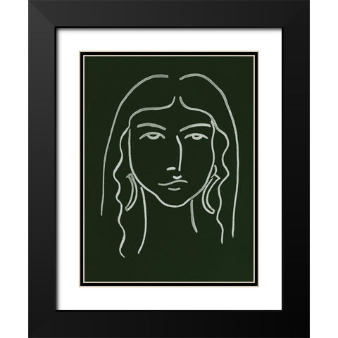 Malachite Portrait VI Black Modern Wood Framed Art Print with Double Matting by Wang, Melissa