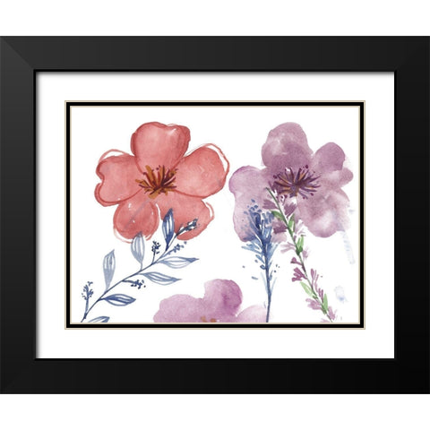 Spring Glory I Black Modern Wood Framed Art Print with Double Matting by Wang, Melissa