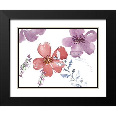 Spring Glory III Black Modern Wood Framed Art Print with Double Matting by Wang, Melissa