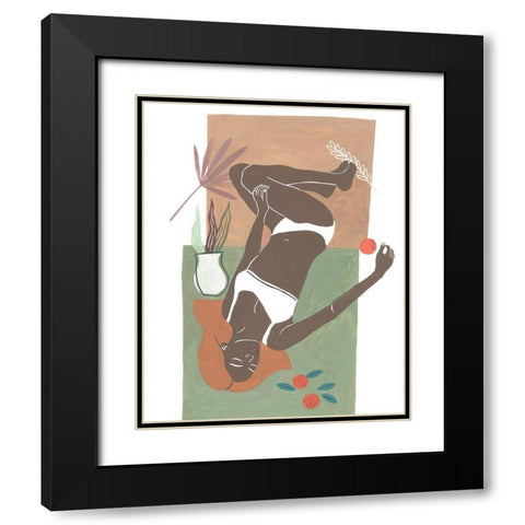 Lying Woman I Black Modern Wood Framed Art Print with Double Matting by Wang, Melissa