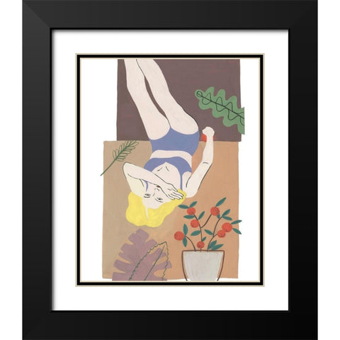 Lying Woman II Black Modern Wood Framed Art Print with Double Matting by Wang, Melissa