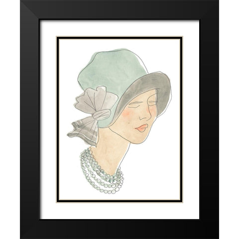Flapper Fashion Sketches I Black Modern Wood Framed Art Print with Double Matting by Vess, June Erica