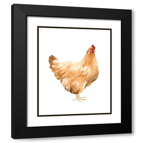 Autumn Chicken I Black Modern Wood Framed Art Print with Double Matting by Scarvey, Emma