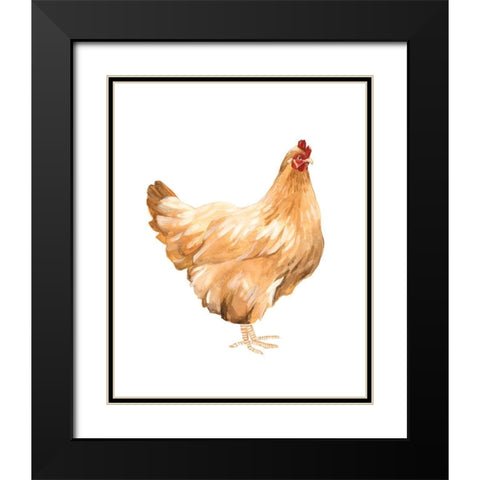 Autumn Chicken I Black Modern Wood Framed Art Print with Double Matting by Scarvey, Emma