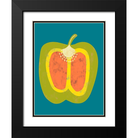 Veggie Party VI Black Modern Wood Framed Art Print with Double Matting by Zarris, Chariklia