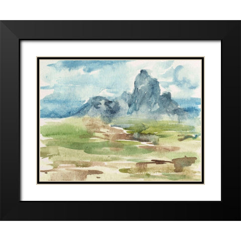 Watercolor Views I Black Modern Wood Framed Art Print with Double Matting by Wang, Melissa