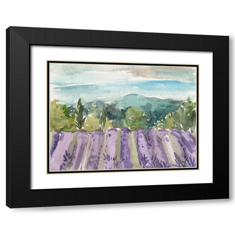 Watercolor Views III Black Modern Wood Framed Art Print with Double Matting by Wang, Melissa