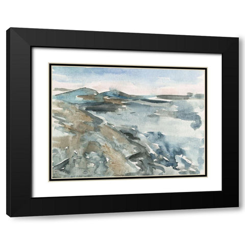 Watercolor Views IV Black Modern Wood Framed Art Print with Double Matting by Wang, Melissa