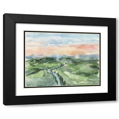 Watercolor Views V Black Modern Wood Framed Art Print with Double Matting by Wang, Melissa