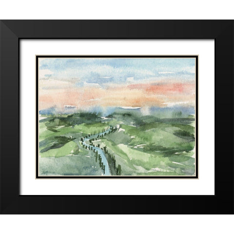 Watercolor Views V Black Modern Wood Framed Art Print with Double Matting by Wang, Melissa