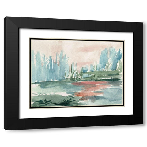 Watercolor Views VI Black Modern Wood Framed Art Print with Double Matting by Wang, Melissa