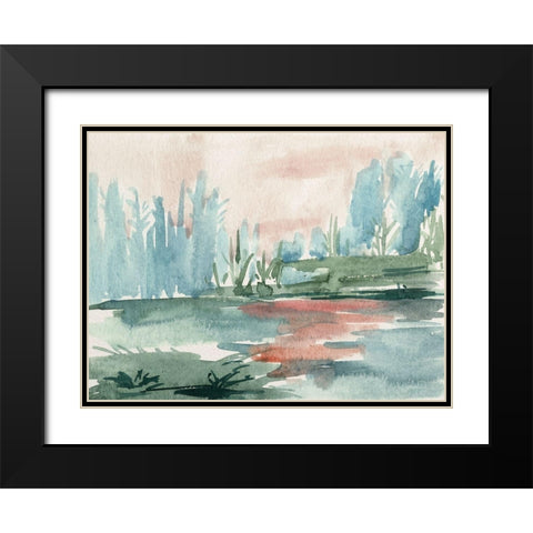 Watercolor Views VI Black Modern Wood Framed Art Print with Double Matting by Wang, Melissa