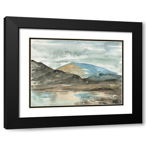 Watercolor Views VII Black Modern Wood Framed Art Print with Double Matting by Wang, Melissa