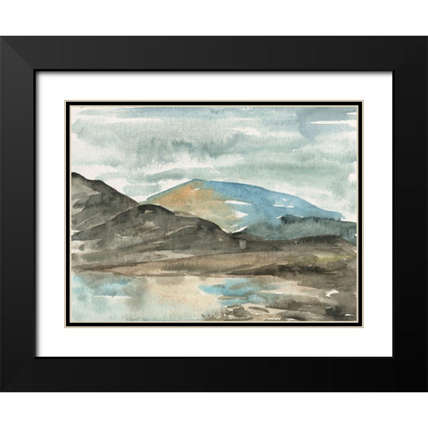 Watercolor Views VII Black Modern Wood Framed Art Print with Double Matting by Wang, Melissa