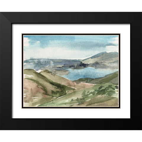 Watercolor Views VIII Black Modern Wood Framed Art Print with Double Matting by Wang, Melissa