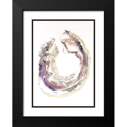 Flourite II Black Modern Wood Framed Art Print with Double Matting by Lam, Vanna