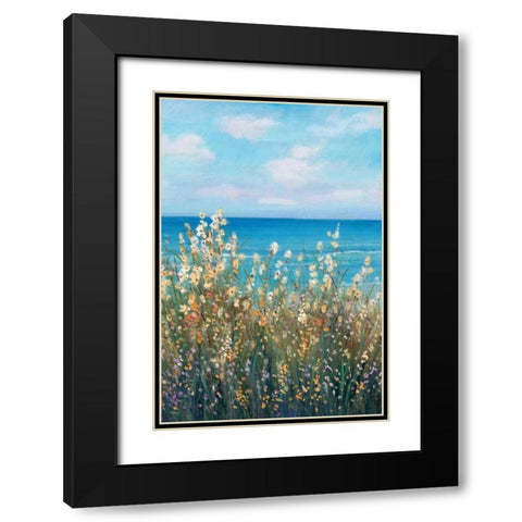 Flowers at the Coast II Black Modern Wood Framed Art Print with Double Matting by OToole, Tim