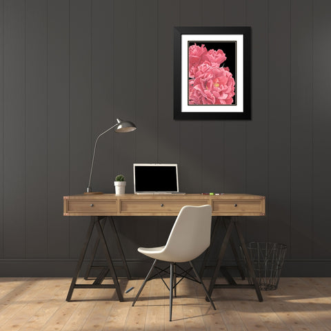 Peonies of My Heart I Black Modern Wood Framed Art Print with Double Matting by Wang, Melissa