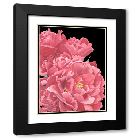 Peonies of My Heart I Black Modern Wood Framed Art Print with Double Matting by Wang, Melissa