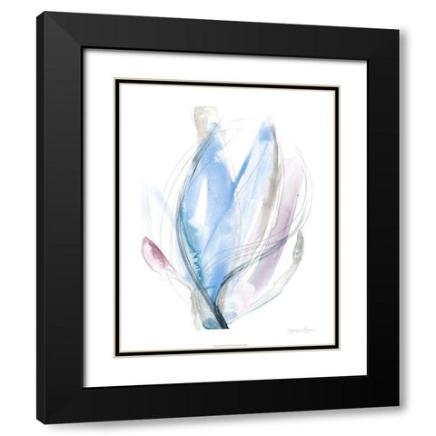 Azure Vortex I Black Modern Wood Framed Art Print with Double Matting by Goldberger, Jennifer