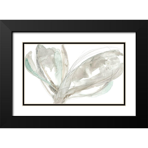 Petal Vortex II Black Modern Wood Framed Art Print with Double Matting by Goldberger, Jennifer
