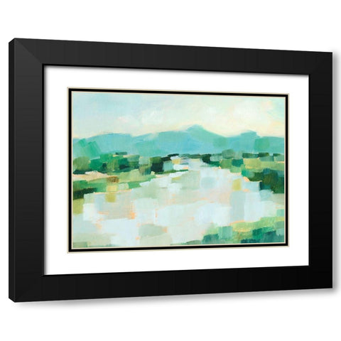 Emerald Island II Black Modern Wood Framed Art Print with Double Matting by Harper, Ethan