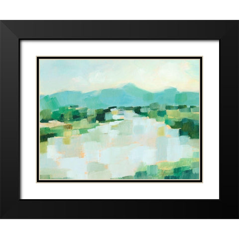 Emerald Island II Black Modern Wood Framed Art Print with Double Matting by Harper, Ethan