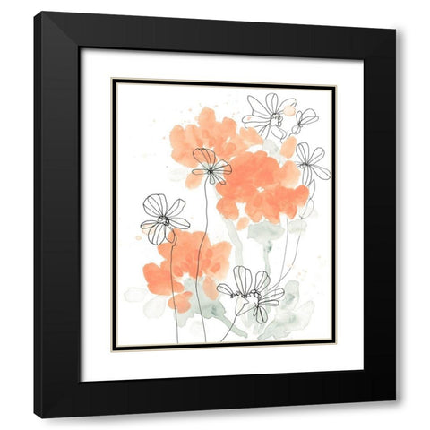 Blush Peonies II Black Modern Wood Framed Art Print with Double Matting by Vess, June Erica