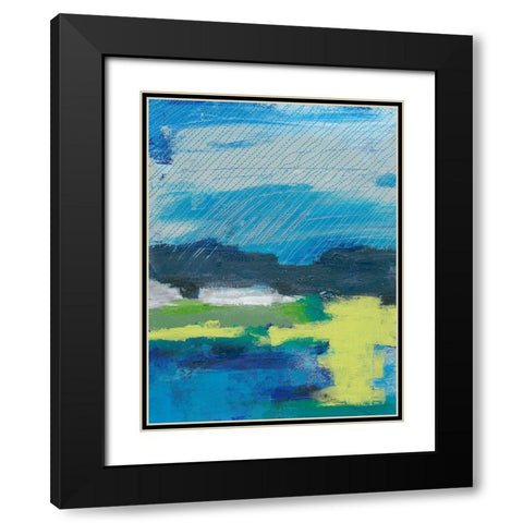 Stitched Sky II Black Modern Wood Framed Art Print with Double Matting by Moore, Regina