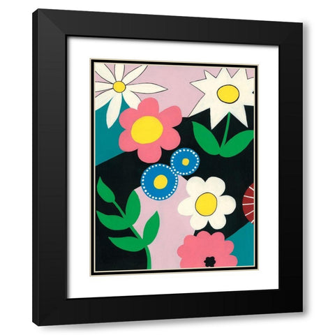Vivid Blossoms II Black Modern Wood Framed Art Print with Double Matting by Moore, Regina