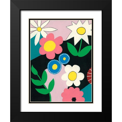 Vivid Blossoms II Black Modern Wood Framed Art Print with Double Matting by Moore, Regina