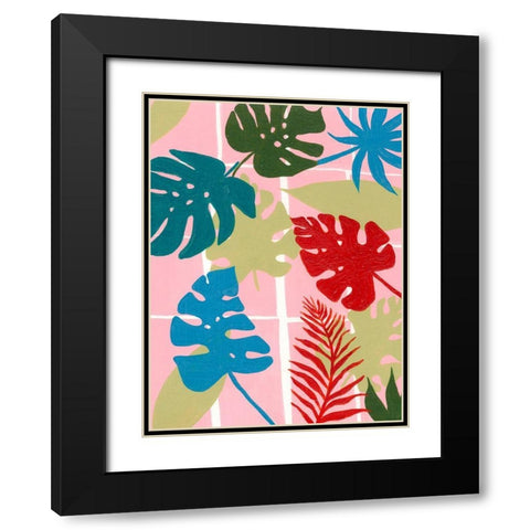 Colorful Tropics I Black Modern Wood Framed Art Print with Double Matting by Moore, Regina