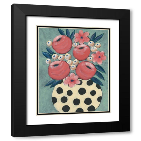 Jamboree Floral I Black Modern Wood Framed Art Print with Double Matting by Moore, Regina