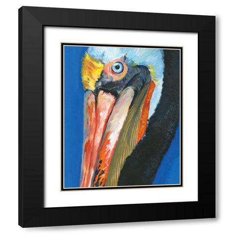 Vibrant Pelican I Black Modern Wood Framed Art Print with Double Matting by Parker, Jennifer Paxton