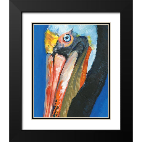 Vibrant Pelican I Black Modern Wood Framed Art Print with Double Matting by Parker, Jennifer Paxton