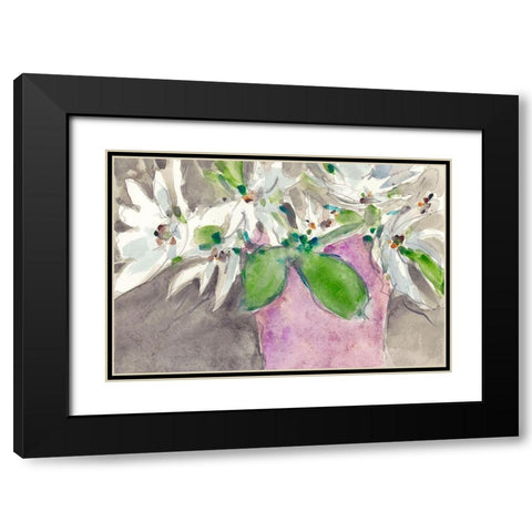 Magnolia Charm II Black Modern Wood Framed Art Print with Double Matting by Dixon, Samuel