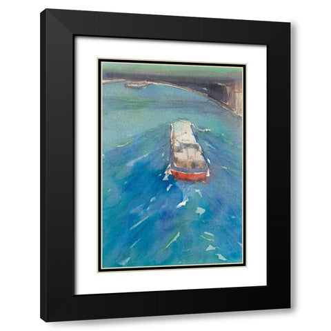Along the Seine II Black Modern Wood Framed Art Print with Double Matting by Dixon, Samuel