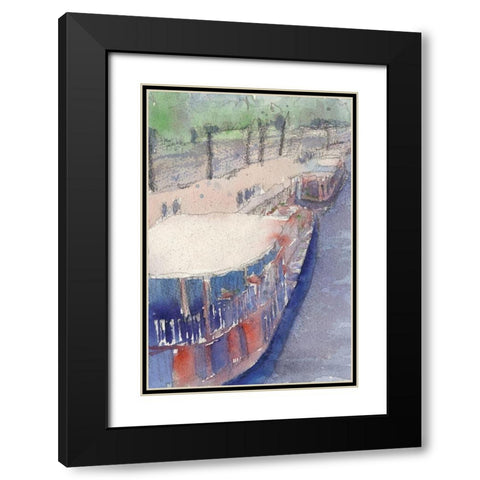 Along the Seine III Black Modern Wood Framed Art Print with Double Matting by Dixon, Samuel