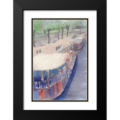 Along the Seine III Black Modern Wood Framed Art Print with Double Matting by Dixon, Samuel