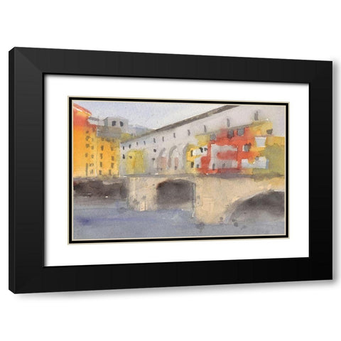 Along the Seine IV Black Modern Wood Framed Art Print with Double Matting by Dixon, Samuel